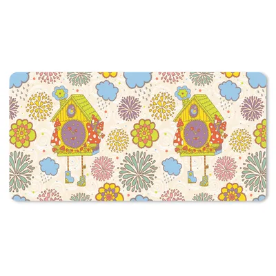 Produktbild von MuchoWow® Mauspad Mousepad Kuckucksuhr - Muster - Pilz - Blumen 60x30 cm - Mousepads - Maus Mat - Pad - Mausunterlage - Nachhaltig