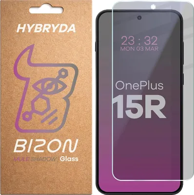 Produktbild von Hybridglas mit Privatschutzfilter für OnePlus 15R, Bizon Glass Mule Shadow, Matt