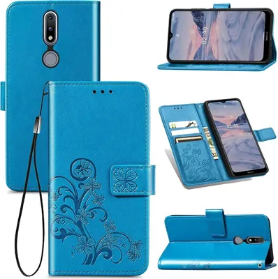 Zdjęcie produktu dla Pokrowiec König Design kompatybilny z Nokia 45018 pokrowiec na telefon komórkowy ze sztucznej skóry - niebieski