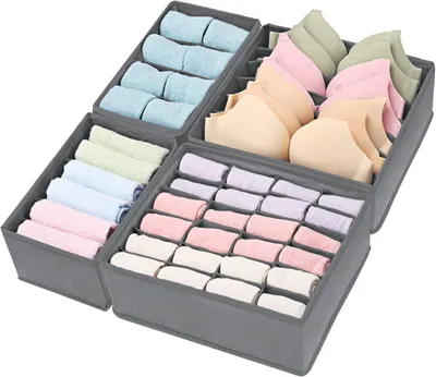 Image de Lot de 4 organisateurs pliables pour sous-vêtements et chaussettes