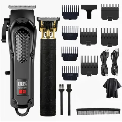 Produktbild von Professioneller Haarschneider für Männer – kabelloser, wiederaufladbarer Friseur-Haarschneider, elektrischer Haarschneider, Haarschnitt-Pflegeset