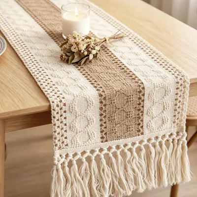 Productafbeelding van Bohemian Tafelrunner van Katoen en Linnen, 30 x 180 cm