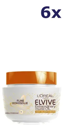Produktbild von 6x L'Oréal Elvive Haarmaske 300 ml Extra Ordinary Oil Kokos