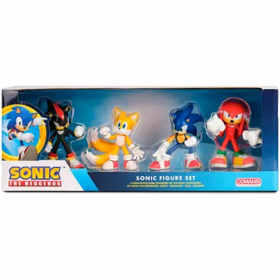 A set of Sonic the Hedgehog action figures in their retail packaging.