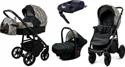 Obrázek produktu pro BabyLux® Color Lux | Kocárek 4v1 Set | Zlatá mrížka | Kombinovaný kocárek | Sada kocárku | Je