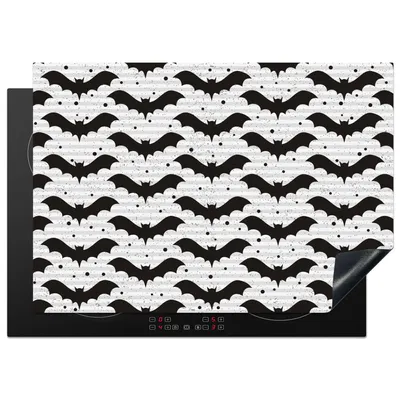 Obrázok produktu pre KitchenYeah® Kryt na sporák netopier - vzor - Halloween, 75x52cm, kuchynská dekorácia, keramický kryt varnej dosky, krycia doska na varnú dosku