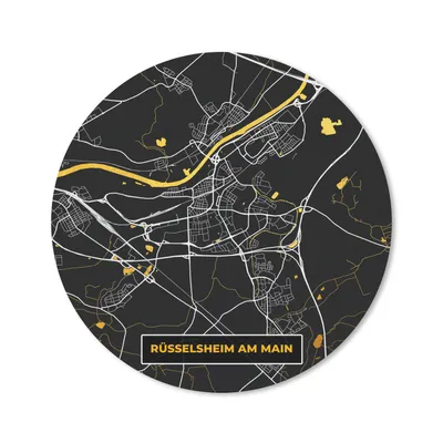 Produktbild von MuchoWow® Mauspad Mousepad Gold - Deutschland - Karte - Stadtplan - Rüsselsheim am Main 40x40 cm - Mousepads - Maus Mat - Pad - Mausunterlage - Schreibtisch Accessoires