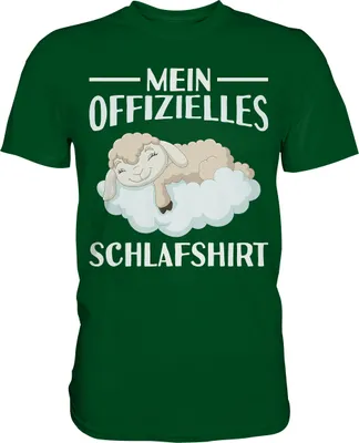Produktbild von Offizielles Schlafshirt Nachthemd Schlafanzug Pyjama Schaf T-Shirt – Bottle Green / M