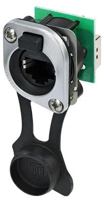 Produktbild von NEUTRIK® RJ45 CAT.5e, UL50E , 8-pol , Metall-, Patch-Einbaubuchse, vergoldete(r) Kontakt(e), Type D, nickelfarben
