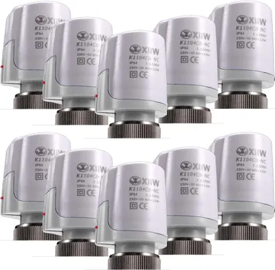 Produktbild von 10Stk Stellantrieb Fussbodenheizung 230V M30x1,5 NC (stromlos geschlossen), Stellmotor für Fußbodenheizung, Ventil für nahezu Jeden Heizkreisverteiler