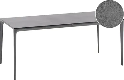Produktbild von BELIANI Gartentisch Dunkelgrau HPL-Platte Betonoptik Rechteckig 180x90 cm mit Metallgestell Aluminium Modern Outdoor Esstisch für 6 Personen