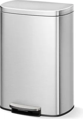 Produktbild von Küchen-Mülleimer - Pedaleimer - 50 l - Edelstahl - Tretpedal - Soft-Close-Deckel - Inneneimer - Silber