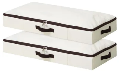 Faltbare Aufbewahrungsbox unter Bett, Beige, 2 Stk.