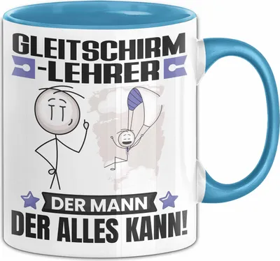 Produktbild von Gleitschirmlehrer Tasse Geschenk für Gleitschirmlehrer Der Mann Der Alles Kann Geschenkidee zum Geburtstag (Blau)