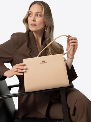 Image de Wittchen Sac en cuir pour femme avec lanière, Beige, cuir naturel