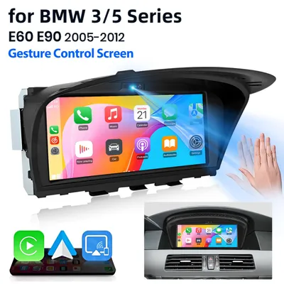 Obrázok produktu pre 8,8-palcové autorádio s operačným systémom Linux, s bezdrôtovým pripojením CarPlay a Android Auto, určené pre modely BMW 3/5 série (E90, E91, E60, E61) s navigáciou CCC, s Bluetooth, Wi-Fi a podporou ovládačov na volante