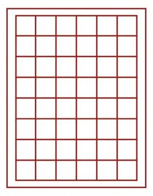 Produktbild von Lindner 2748 Münzbox mit 48 quadratischen Vertiefungen für Münzen/Münzkapseln mit 30 x 30 mm-Rauchglas / dunkelrote Einlage