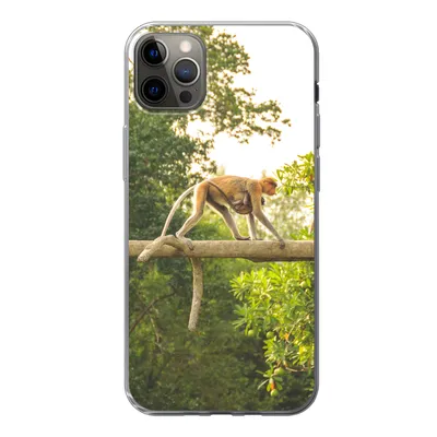 Produktbild von MuchoWow® Handyhülle Schutzhülle Hülle für iPhone 12 Pro Max Affen laufen auf Ast Silikon Softcase Handy Hülle - Hartschale