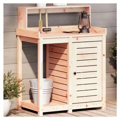 Produktbild von Pflanztisch mit Ablagen 82,5x50x109,5 cm aus Douglasien-Massivholz für Garten, Balkon und Terrasse