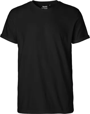 Immagine prodotto di Neutral O60012 | Maglietta da uomo con maniche arrotolate / 100% cotone equosolidale - Colore: Nero - Taglia: L
