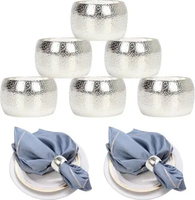 Productafbeelding van Famanu set van 6 servetringen - zilver