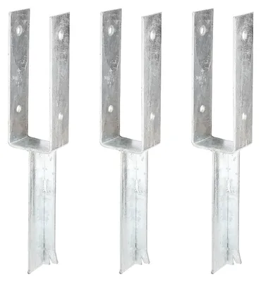 Image de Alberts 215286 Support de poteau en U,fer T,fvz,zE,71x200-Set : 3 pièces
