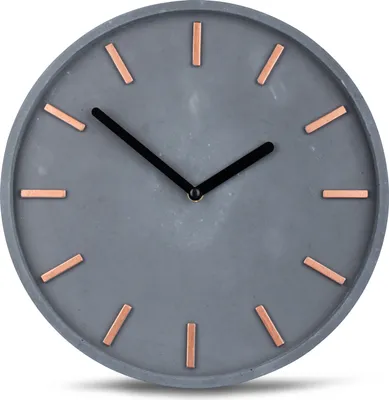 A close-up, front-facing view of a modern, minimalist wall clock.