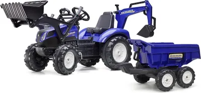 Produktbild von Falk New Holland Traktor z przyczepą Łopata Zestaw Maxi 3+ Traktor na pedały