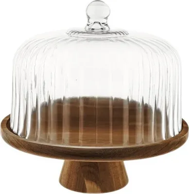 Produktbild von Luana La Torta Grande Servierplatte mit Glasglocke & Holzfuß - ø30 cm