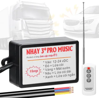 Obrázek produktu pro Ovladač klaksonu do auta Elektrický klakson Reproduktor Zvuková řídicí jednotka s 8 zvukovými efekty Přepínání dálkového ovládání 12-24V pro osobní automobil Námořní loď