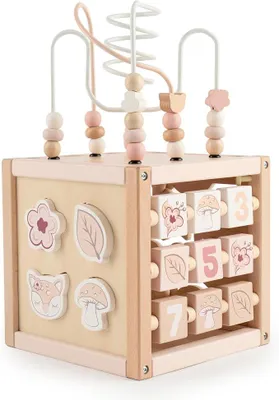 Imagen del producto de Cubos de motricidad REH Ella XXL, madera sostenible con certificación  | Cubos de juego para bebés | Cubos de motricidad a partir de 1 año. Cubo de actividades, centro de actividades, estilo Montessori