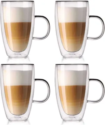 Produktbild von Orion Thermogläser 4 Stück Kaffeegläser Teeglas Kaffeeglas Doppelwandig Gläser