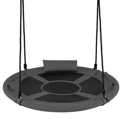 Immagine prodotto di Altalena a nido COSTWAY con corda regolabile in altezza da 100 a 180 cm, cuscini e maniglie, altalena per bambini, altalena da albero con portata fino a 150 kg, altalena grigia