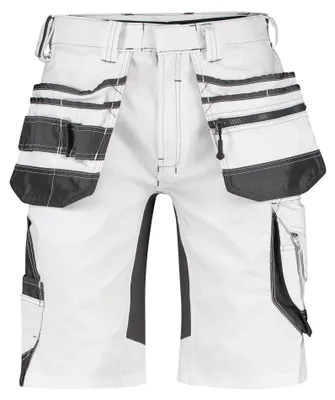 Productafbeelding van Dassy stretch-verfshort met gereedschapzakken, model TRIX 250091 PESCO41, maat 54, wit/anthracietgrijs
