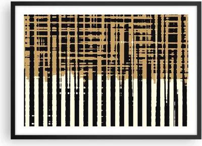 Produktbild von Gerahmtes Poster - Schwarzer Rahmen - Abstraktion Weiß Gürtel - 70x50 cm - Wand Bild - Wanddeko - Wandbilder - Kunstposter - Wandposter - Bilderrahmen - Bilder - Kunstdruck - P2BAA70x50-4857
