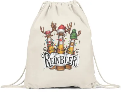 Produktbild von ReinBeer Turnbeutel Bier Weihnachten Geschenkidee Weihnachtsbier Party Accessoire