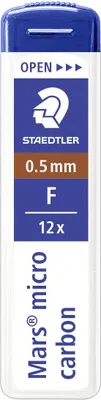 Zdjęcie produktu dla Staedtler Mars Micro Carbon, F, Czarny, 0,5 mm, Mars micro 775, Graphite 779, Pudełko, 12 szt.