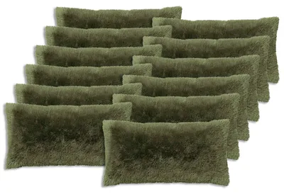 Zdjęcie produktu dla Pokrowce na poduszki vidaXL, 12 sztuk, kolor zielony, HEERLEN, 40 x 80 cm, materiał: polar poliestrowy