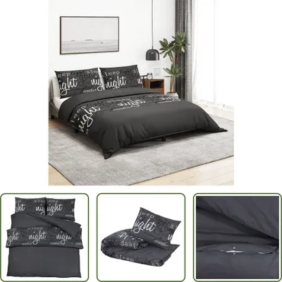 Produktbild von The Living Store Bettwäsche-Set Schwarz 200x200 cm Baumwolle