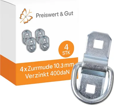 Produktbild von 4x Zurrösen für Anhänger 103x70 mm Zugkraft 400daN Verzurrösen verzinkt