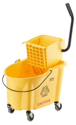 Immagine prodotto di VEVOR Secchio per mop con strizzatore, 35 Qt. Secchio per mop commerciale con pressa strizzatore laterale, combinazione di secchio per mop e strizzatore su ruote, pulizia professionale/industriale/commerciale dei pavimenti