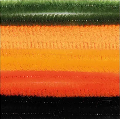 Produktbild von Chenilledraht SET mit 10 Stück orange-schwarz