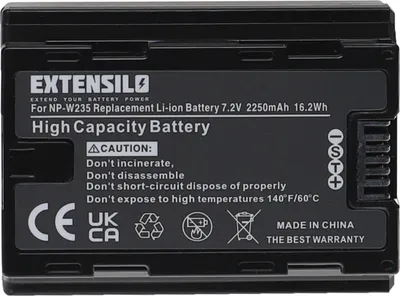 Produktbild von EXTENSILO Akku Ersatz für Fuji Fujifilm NP-W235 für Kamera (2250 mAh, 7,2 V, Li-Ion)