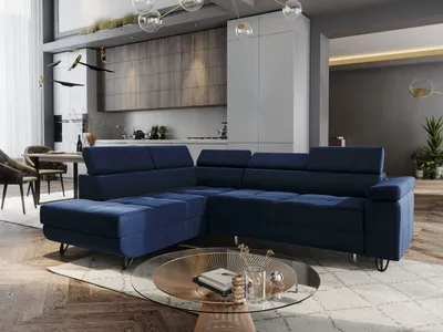 Produktbild von FURMEB24 ECKSOFA CAPRI mit schlaffunktion links 249x184 cm MARINE