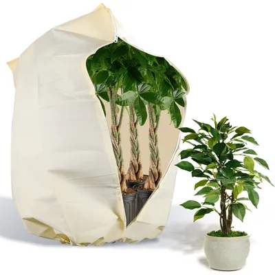 Obrázek produktu pro Yakimz zimní ochrana ochrana proti mrazu zimní fleece pro rostliny, 200×240cm, 100g/㎡, pytel na ochranu rostlin, se stahovací šňůrkou stan, velký kryt rostlin mráz, keře