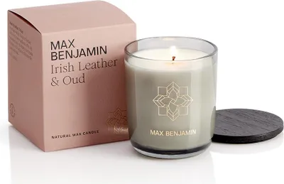 Obrázok produktu pre Luxusná prírodná sviečka Irish Leather a Oud Max Benjamin