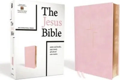 Obrázok produktu pre Biblia Ježišova, vydanie NIV, kožená mäkká väzba, ružová farba, pohodlná tlač: New International Version, Blush, Leathersoft