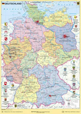 Produktbild von Deutschland politisch mit Bundesländerwappen