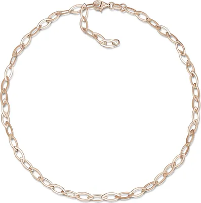 Produktbild von MATERIA Damen Rosegold Collier Spitz Ankerkette 5mm breit - Frauen Kette 45cm Silber 925 vergoldet CO-43-Rose