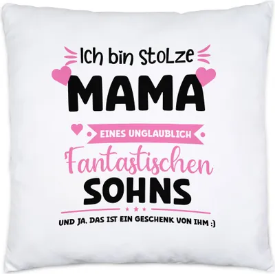 Produktbild von Ich bin stolze Mama Kissen Inkl Füllung Muttertag Geschenk Sohn Mutter Geburtstag